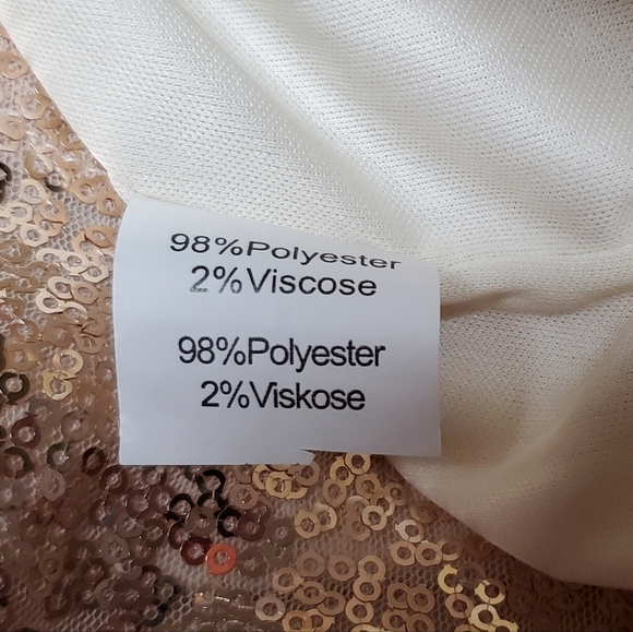 KATE Kasin Rose Gold Sequin Pleated V-neck Sleeveless Stretchy Column Dress 6 - Picture 12 of 13